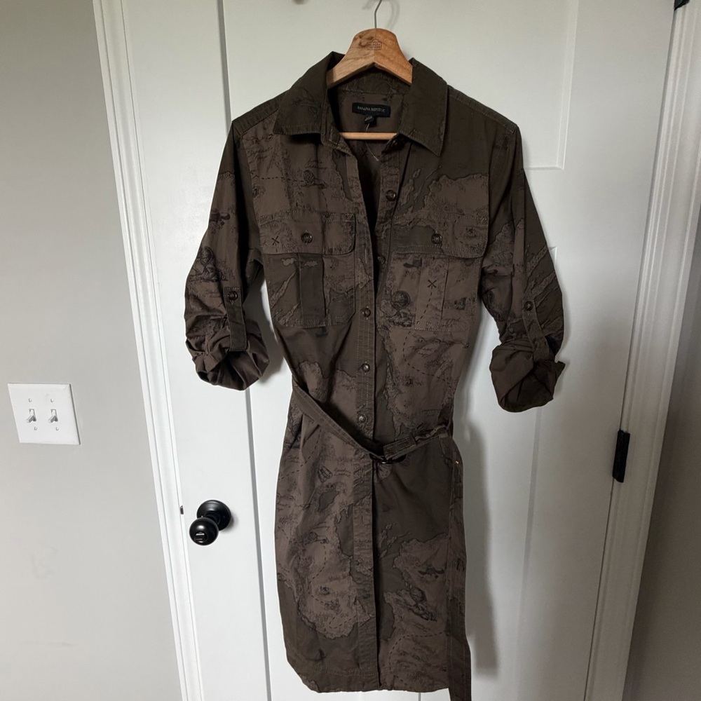 Banana Republic Safari Utility Shirt Jacket Dress Small NWOT - Picture 4 of 13